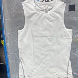 White Sleeveless kids athletic shirt
